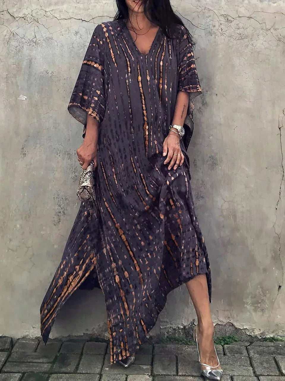 Janne Long Kaftan Dress for Women – Light and Flowy Summer Maxi Dress in Boho Chic Style