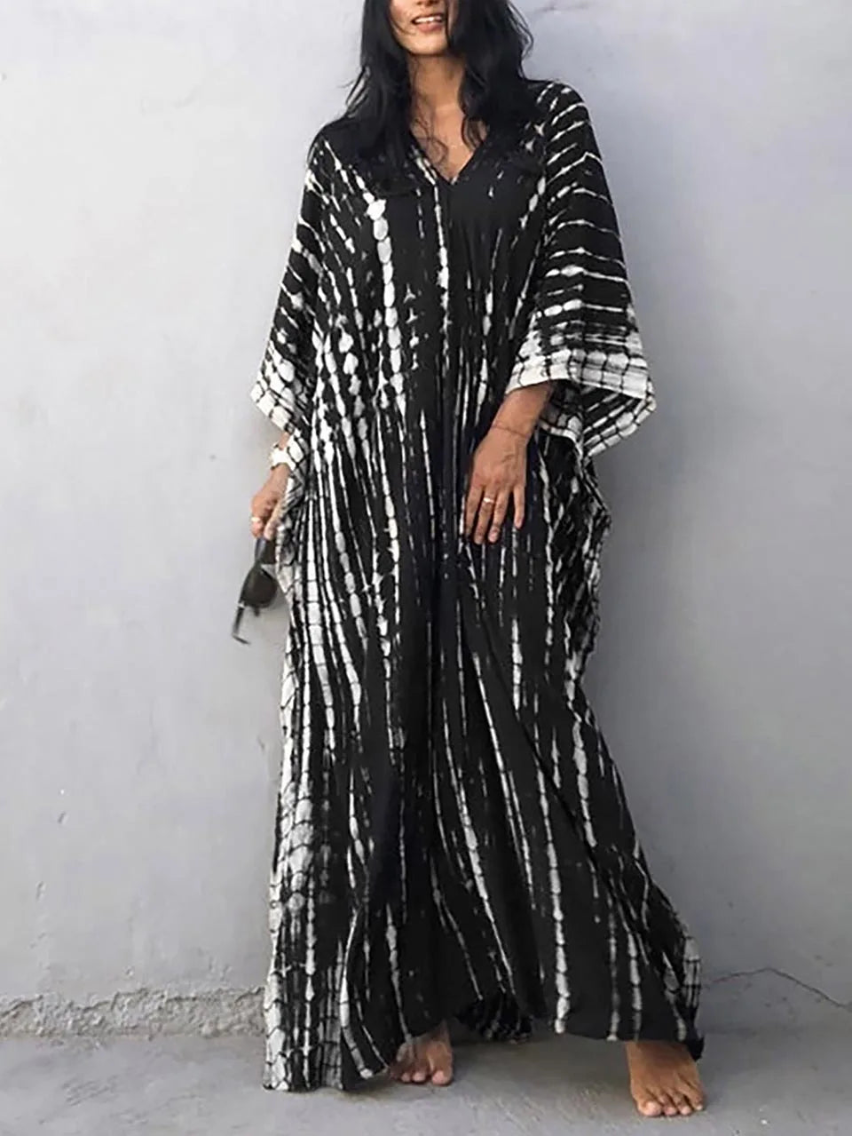 Janne Long Kaftan Dress for Women – Light and Flowy Summer Maxi Dress in Boho Chic Style