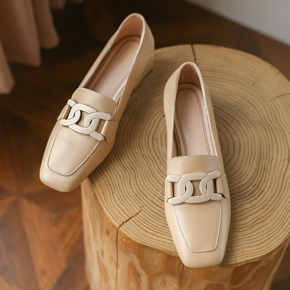 Evrynth Loafers for Women – Mary Jane Leather Shoes with Chunky Heel & Comfort