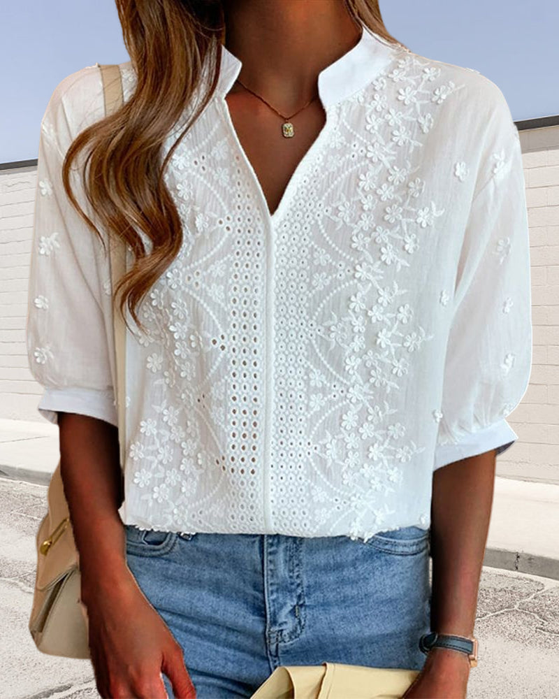 Emelia Blouse for Women – Elegant Top with Puff Sleeves & Comfortable Cut