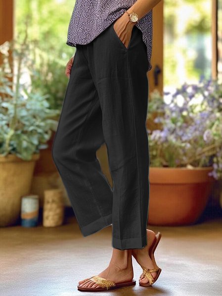 Lotte Linen Pants for Women – Loose Airy Fit, Plain Design & Summer Comfort