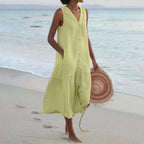 Lena Summer Dress for Women – Elegant V-Neck Dress with Airy Cut & Timeless Design