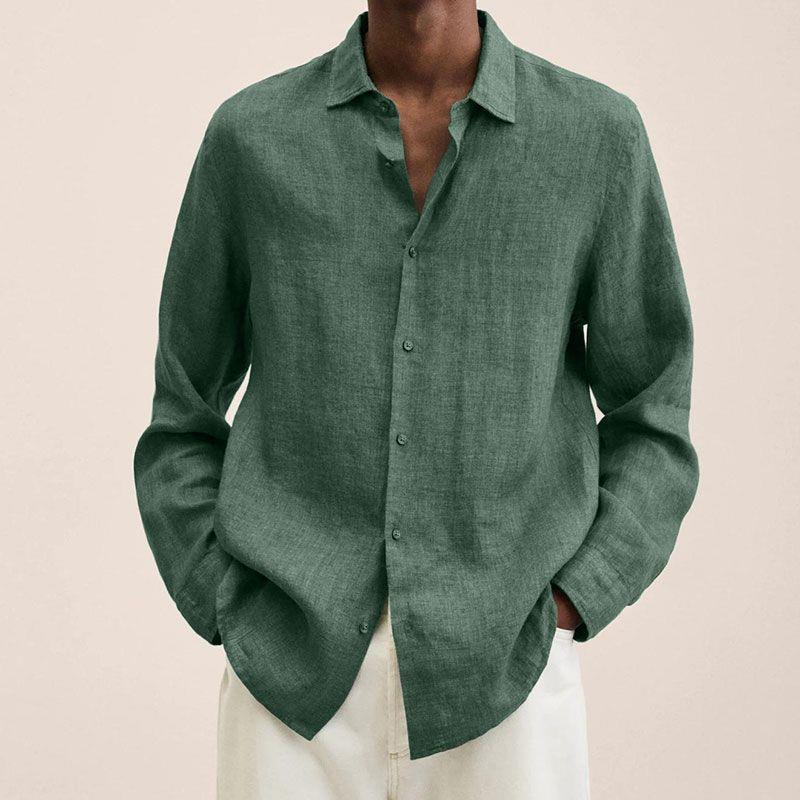 Giovanni Shirt for Men – Breathable Linen, Long Sleeves, Classic & Elegant Design