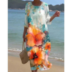 Alora Elegant Dress for Women – Floral Print, Mid-Length Sleeves & Flattering Cut