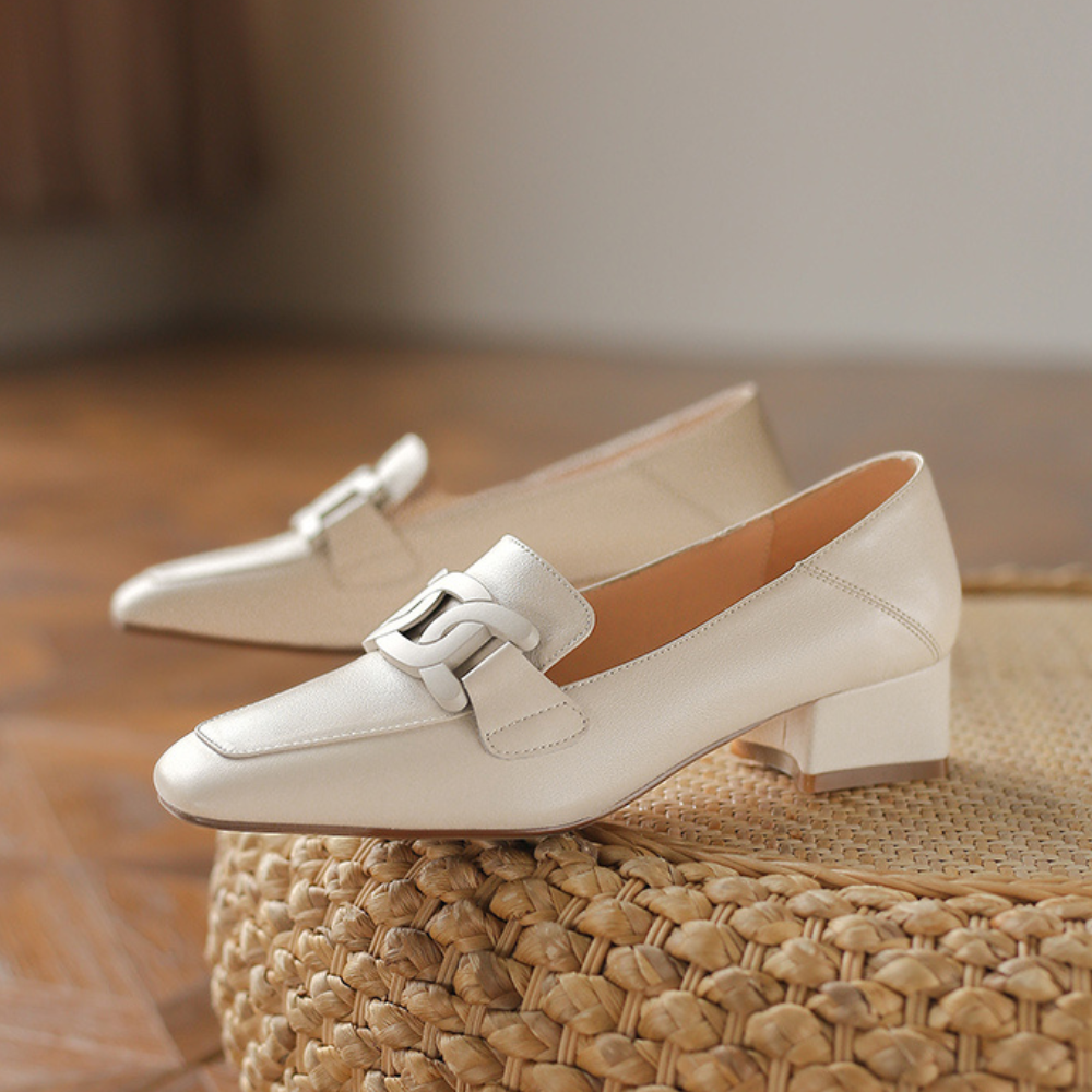Evrynth Loafers for Women – Mary Jane Leather Shoes with Chunky Heel & Comfort