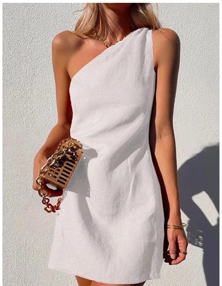 Emelia Cocktail Dress for Women – Asymmetric Elegance & Comfort in Flowy Fabric