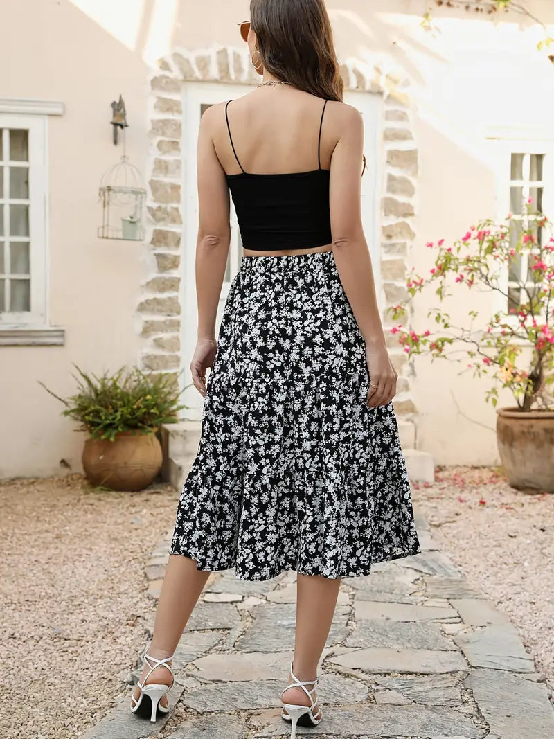 Zia Floral Skirt for Women – A-Line Cut with Pockets, Light for Spring & Summer