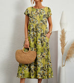 Frances Midi Dress for Women – Elegant Floral Dress in Breathable Fabric with Feminine Cut
