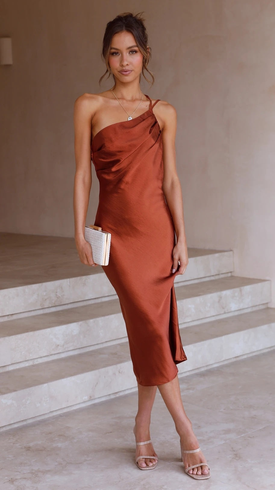 Noemie Midi Dress for Women – Fitted Dress with Back Laces & Elegant Flared Skirt
