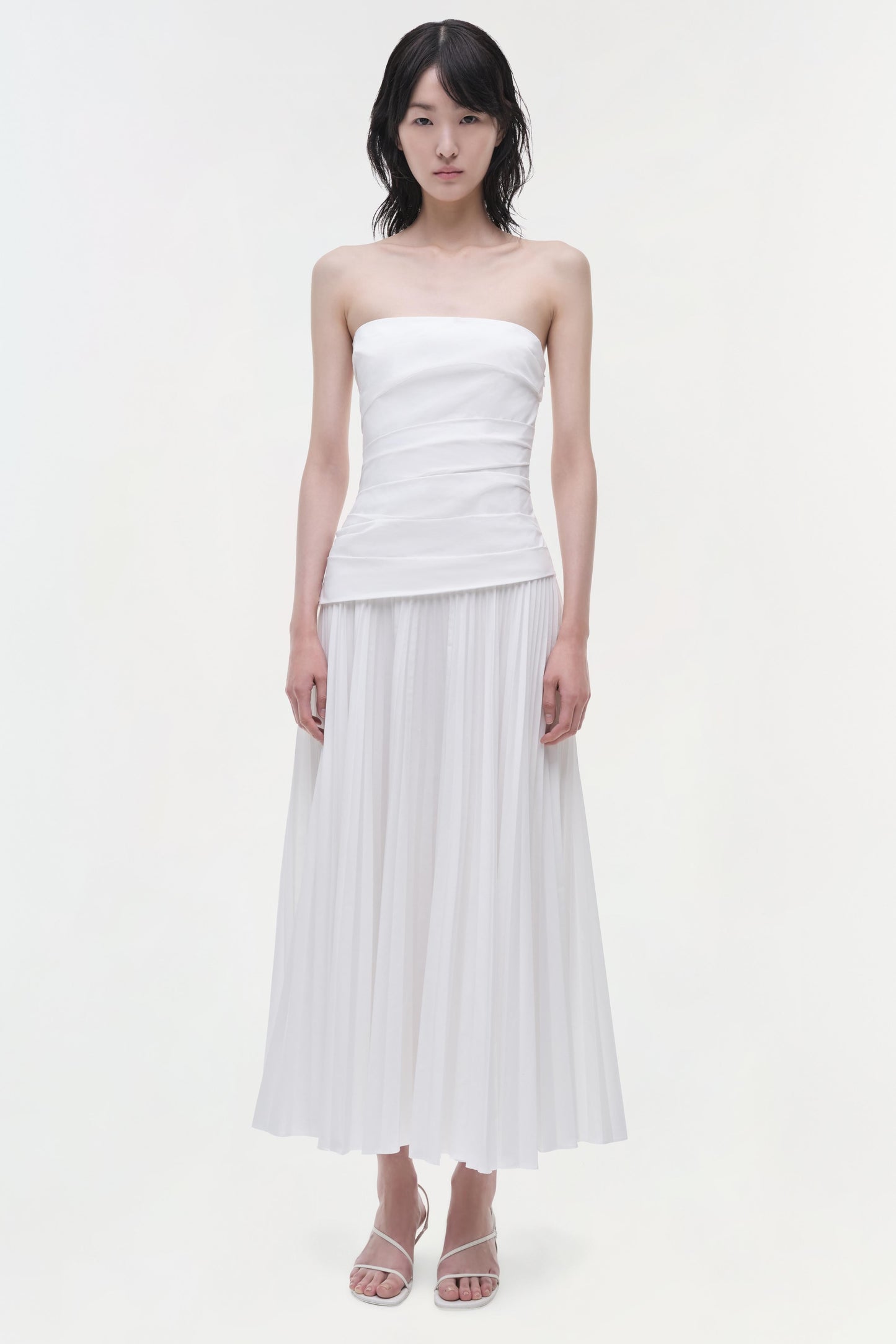 Arie Strapless Cotton Midi Dress