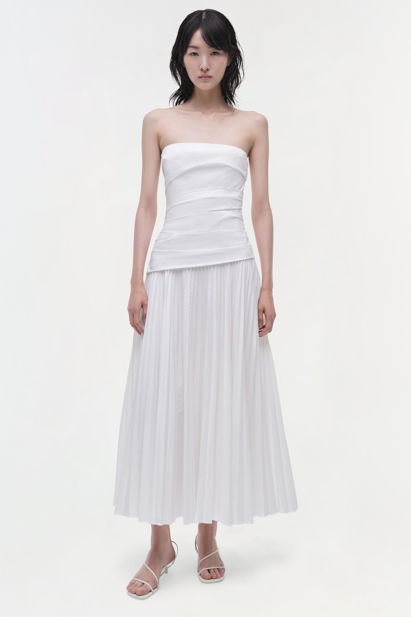 Arie Strapless Cotton Midi Dress