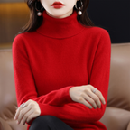 Emmie Cashmere Turtleneck Sweater for Women – Premium Soft Knit for Warmth and Light Comfort