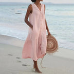 Lena Summer Dress for Women – Elegant V-Neck Dress with Airy Cut & Timeless Design