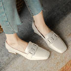 Evrynth Loafers for Women – Mary Jane Leather Shoes with Chunky Heel & Comfort