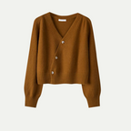 Eira Wool Cardigan for Women – Short Soft Knit with V-Neck & Button Closure, Elegant and Comfortable Cut