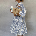 Anastasia Maxi Dress for Women – Boho Summer Dress with V-Neck & Airy Floral Print