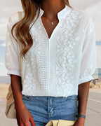 Emelia Blouse for Women – Elegant Top with Puff Sleeves & Comfortable Cut