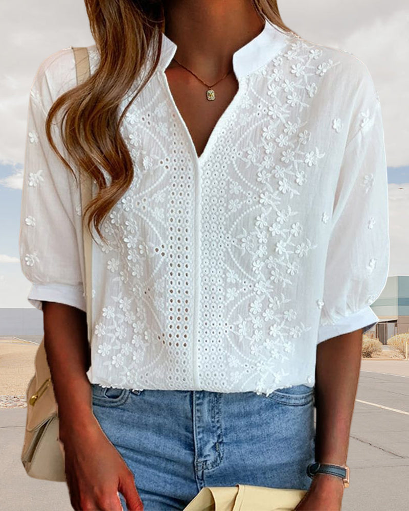 Emelia Blouse for Women – Elegant Top with Puff Sleeves & Comfortable Cut