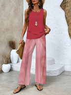 Ghislaine Outfit Set for Women – Elegant Floral Print Top & Pants with Flattering Cut and Comfort