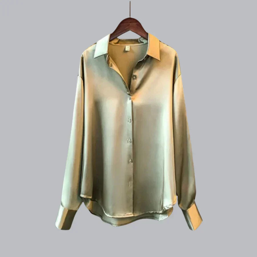 Isabelle Velvet Blouse for Women – Luxurious Fitted Blouse with Elegant Cut for Chic and Casual Looks