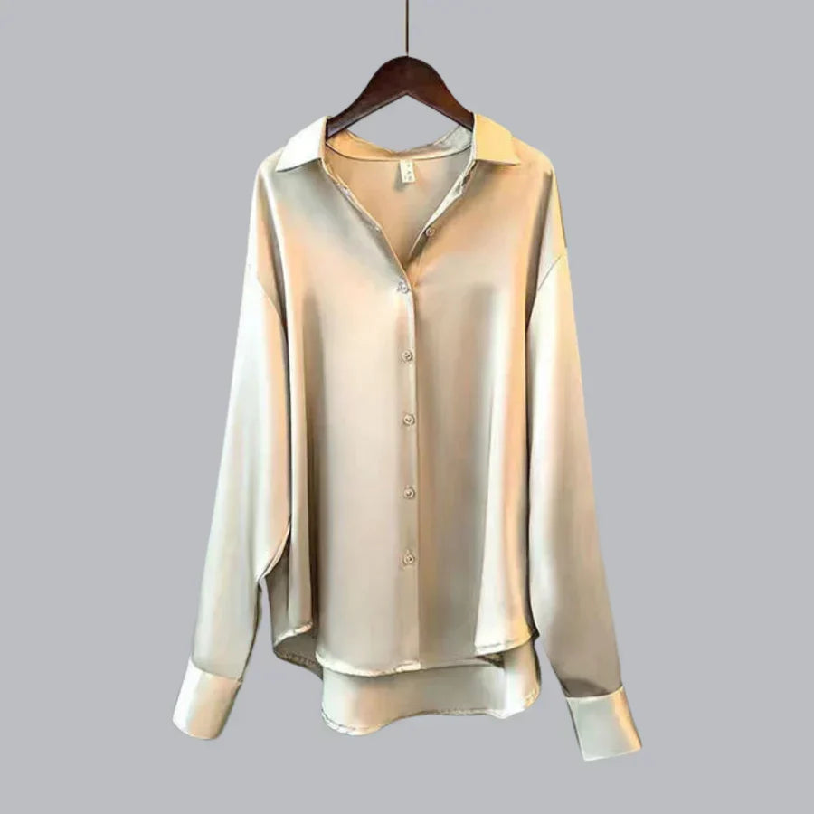 Isabelle Velvet Blouse for Women – Luxurious Fitted Blouse with Elegant Cut for Chic and Casual Looks