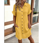 Gabriele Shirt Dress for Women – Elegant Summer Dress with Defined Waist & Airy Cut