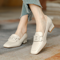 Evrynth Loafers for Women – Mary Jane Leather Shoes with Chunky Heel & Comfort