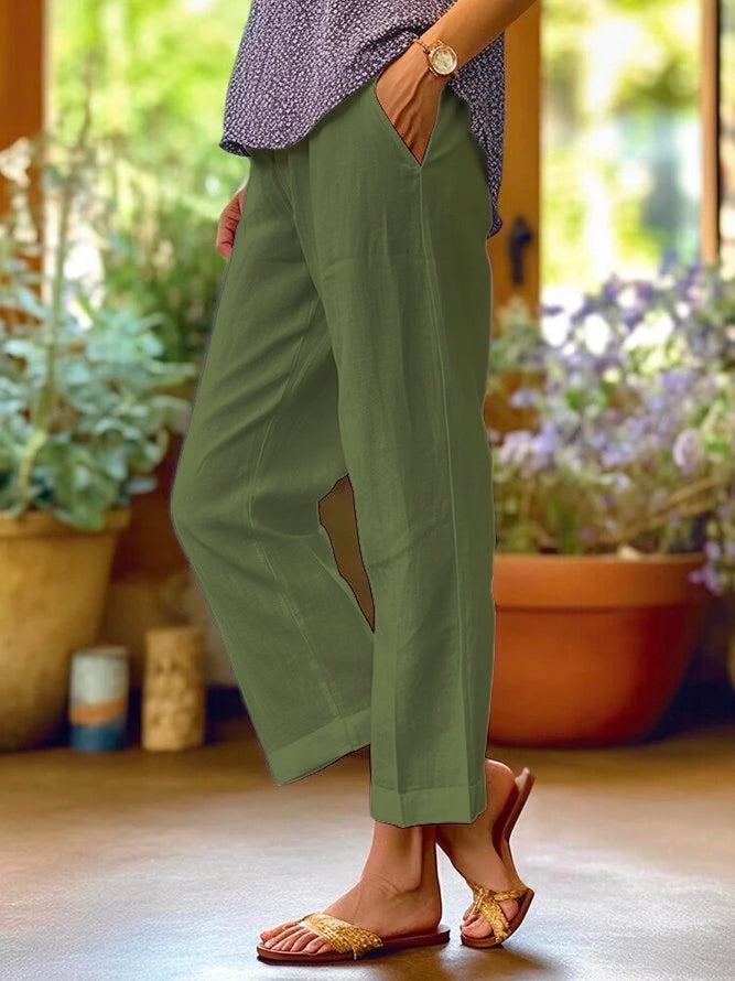 Lotte Linen Pants for Women – Loose Airy Fit, Plain Design & Summer Comfort