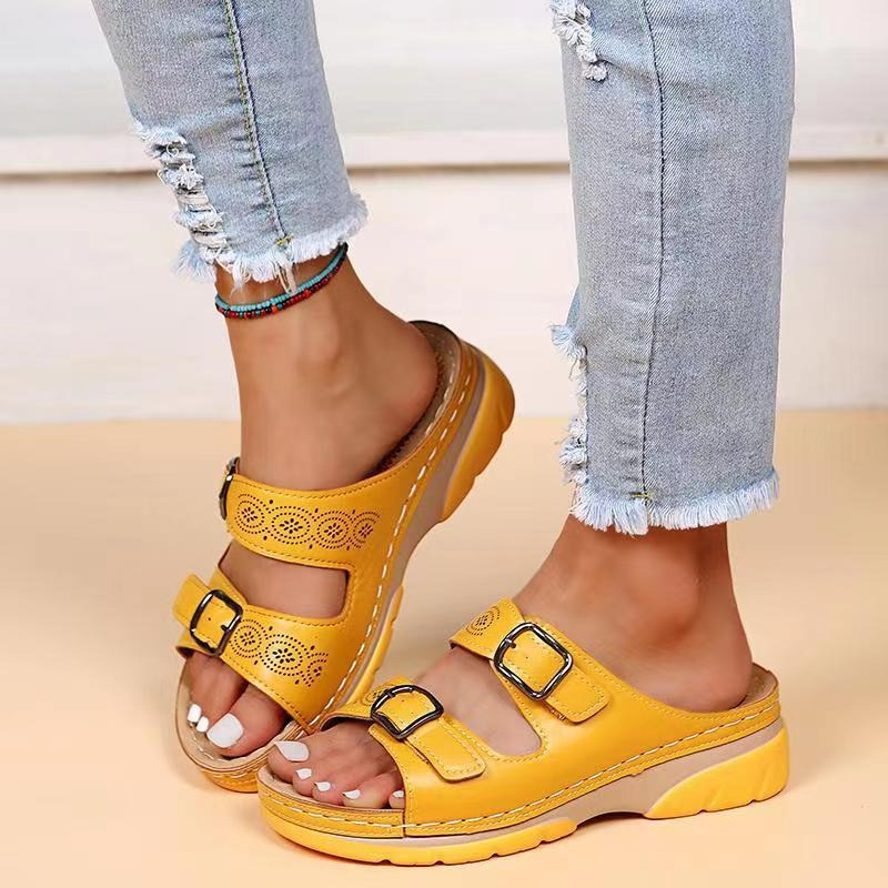 Sopia Sandals for Women – Open-Toe with Adjustable Buckle Straps & Comfort Sole