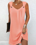 Aitana Summer Dress for Women – Elegant Sleeveless Dress in Soft Fabric with Trendy Knee-Length Design