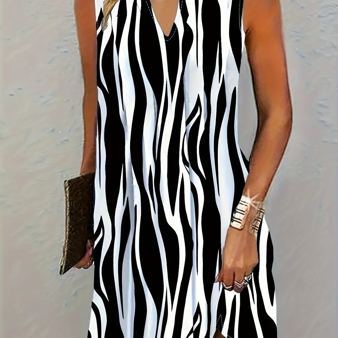 Norah Short Dress for Women – Sleeveless Striped Dress for Summer & Casual Look