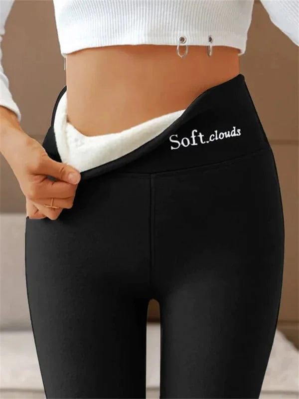 SoftCloud Fleece-Lined Leggings for Women – Ultra-Warm Stretch Winter Pants with Fitted Cut