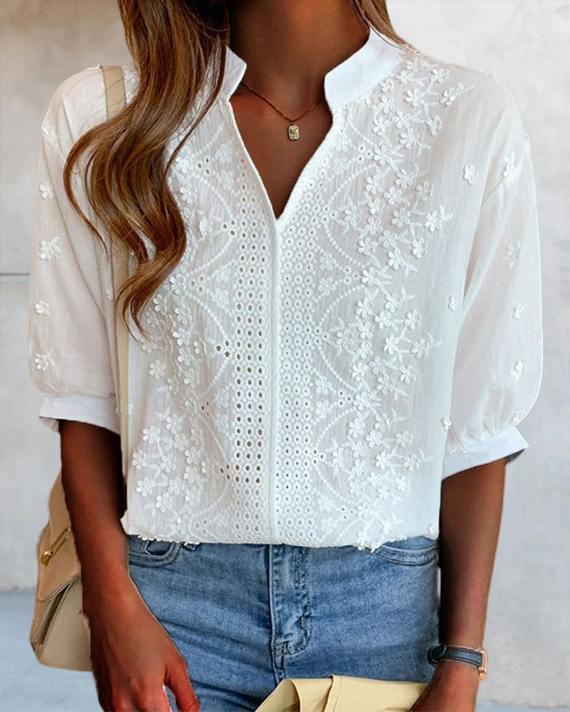 Emelia Blouse for Women – Elegant Top with Puff Sleeves & Comfortable Cut