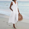 Lena Summer Dress for Women – Elegant V-Neck Dress with Airy Cut & Timeless Design