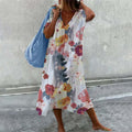 April Maxi Dress for Women – Floral Cotton Print, Airy A-Line Cut