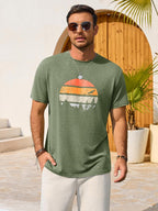 Enzo T-Shirt for Men – Graphic Crew Neck Tee, Vintage Beach & Casual Style