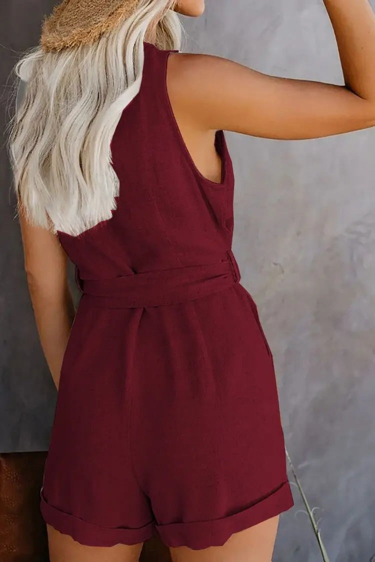 Nina Chic Romper for Women – Elegant Short Jumpsuit with Pockets and Comfortable Cut