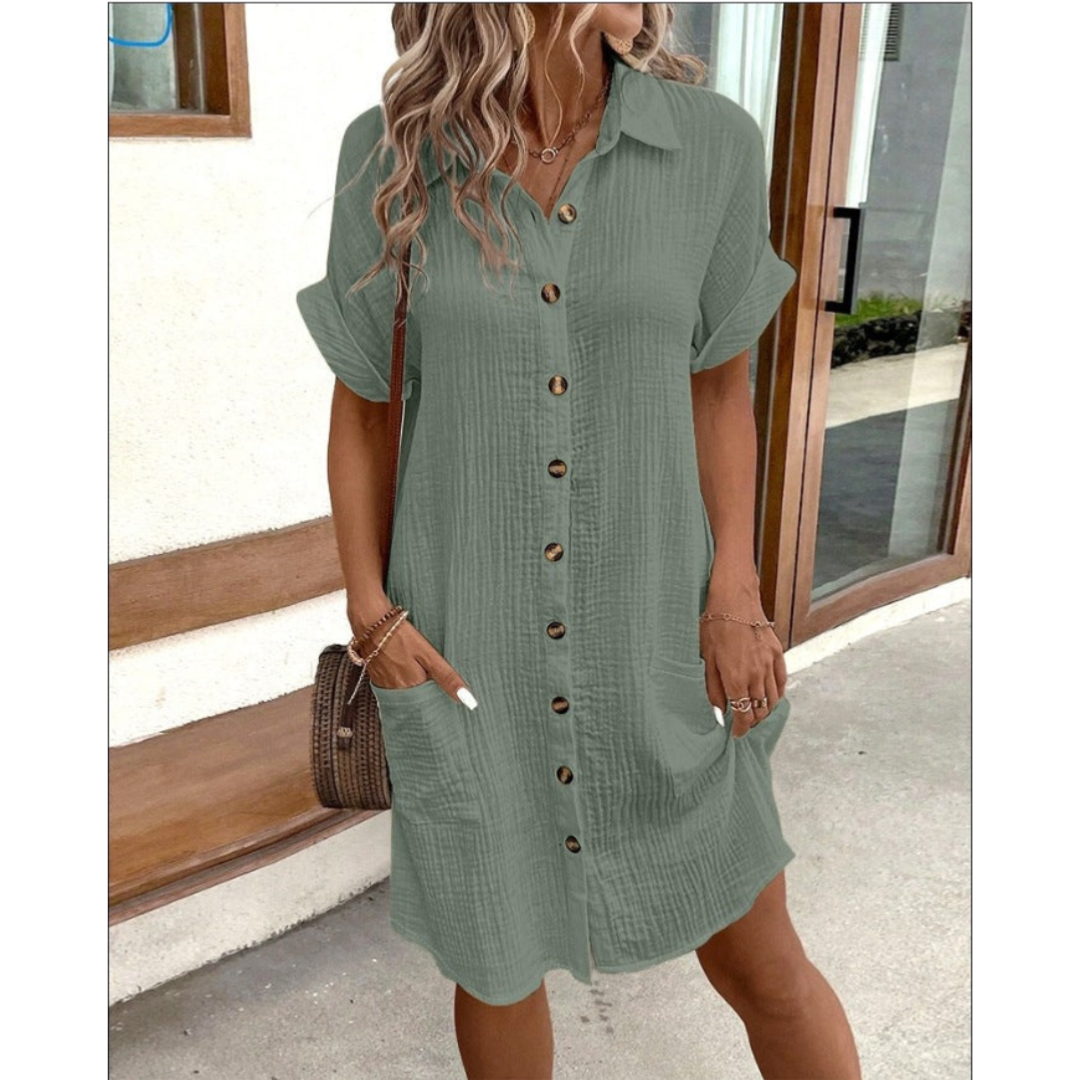 Gabriele Shirt Dress for Women – Elegant Summer Dress with Defined Waist & Airy Cut