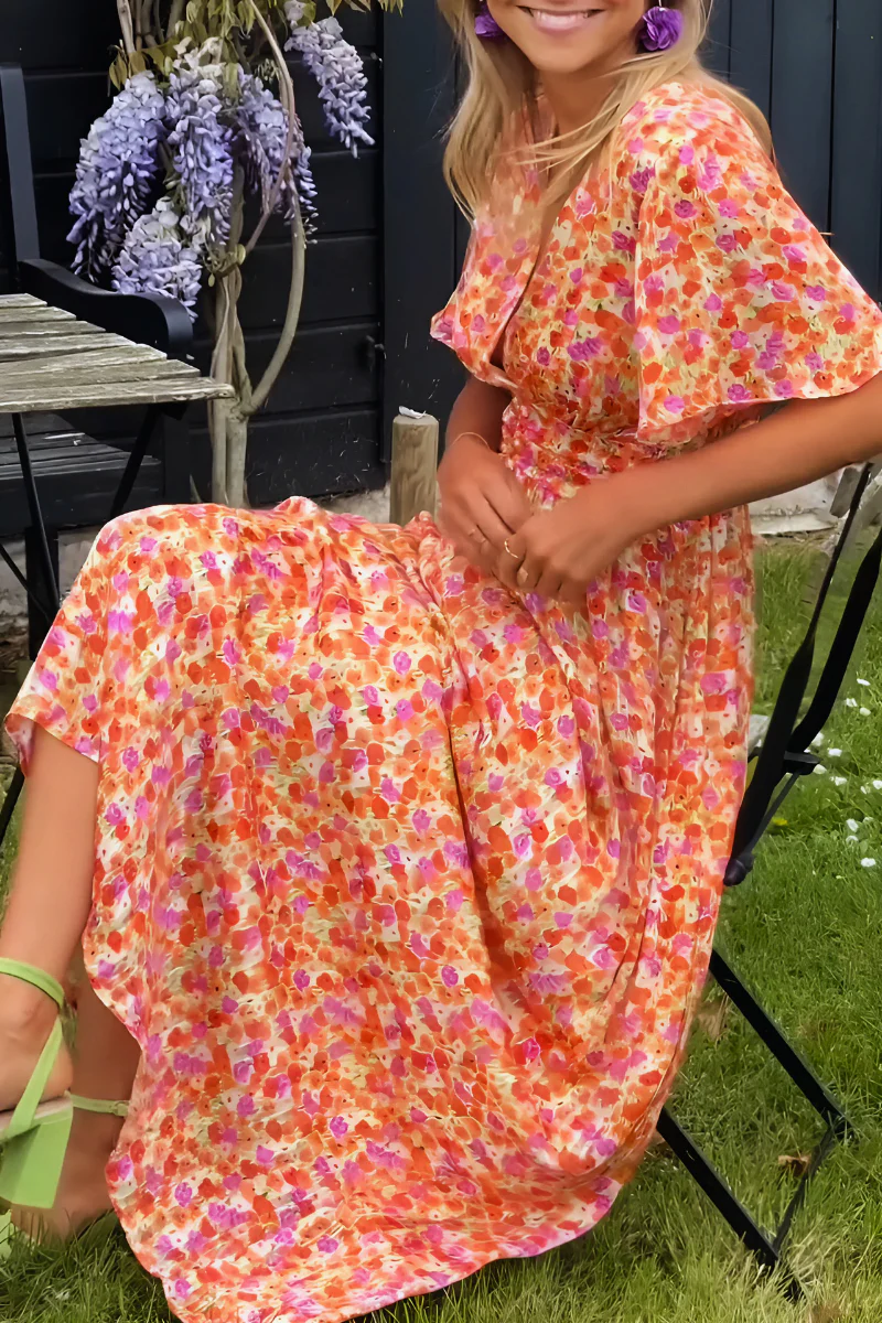 Elisa Floral Dress for Women – Flowy Sleeveless Dress with Defined Waist for Spring & Summer