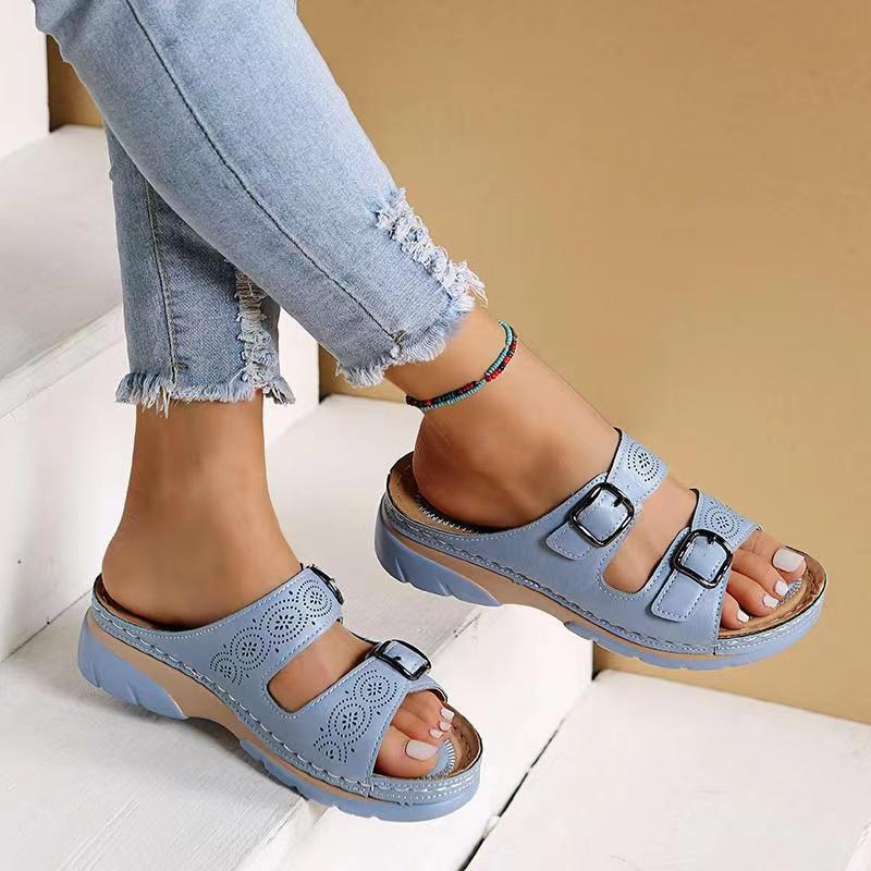 Sopia Sandals for Women – Open-Toe with Adjustable Buckle Straps & Comfort Sole