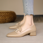 Evrynth Loafers for Women – Mary Jane Leather Shoes with Chunky Heel & Comfort
