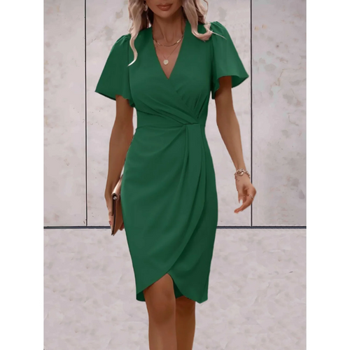 Brenda Wrap Dress for Women – Elegant Dress with Flowy Sleeves & V-Neckline for Evening