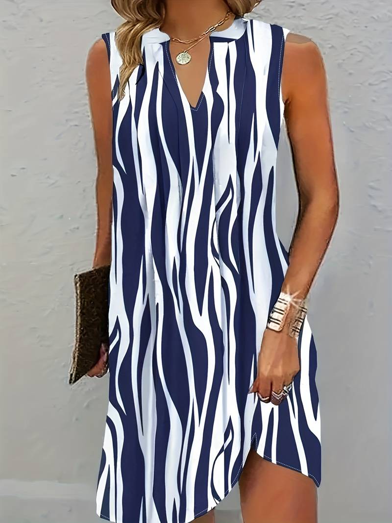 Norah Short Dress for Women – Sleeveless Striped Dress for Summer & Casual Look