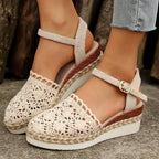 Bailey Espadrilles for Women – Boho Summer Shoes with Crochet Detail & Natural Look
