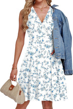 Sophie Dress for Women – Mini Wrap Dress, Sleeveless V-Neck with Pockets, Summer