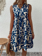Elenya Summer Dress for Women – Light Flared Dress with Floral Print in Breathable Blended Cotton
