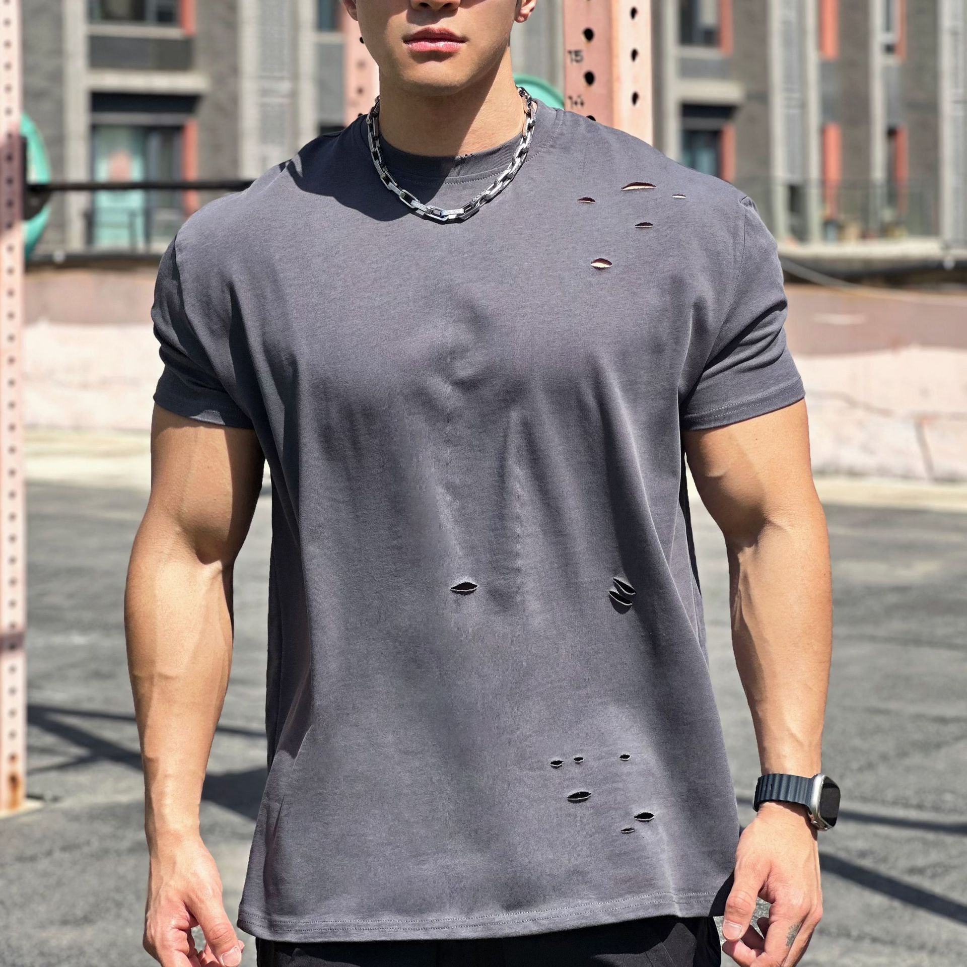Liam Sport T-Shirt for Men – Loose Short-Sleeve Cotton Tee with Breathable Design