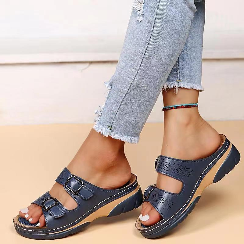Sopia Sandals for Women – Open-Toe with Adjustable Buckle Straps & Comfort Sole