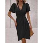 Brenda Wrap Dress for Women – Elegant Dress with Flowy Sleeves & V-Neckline for Evening