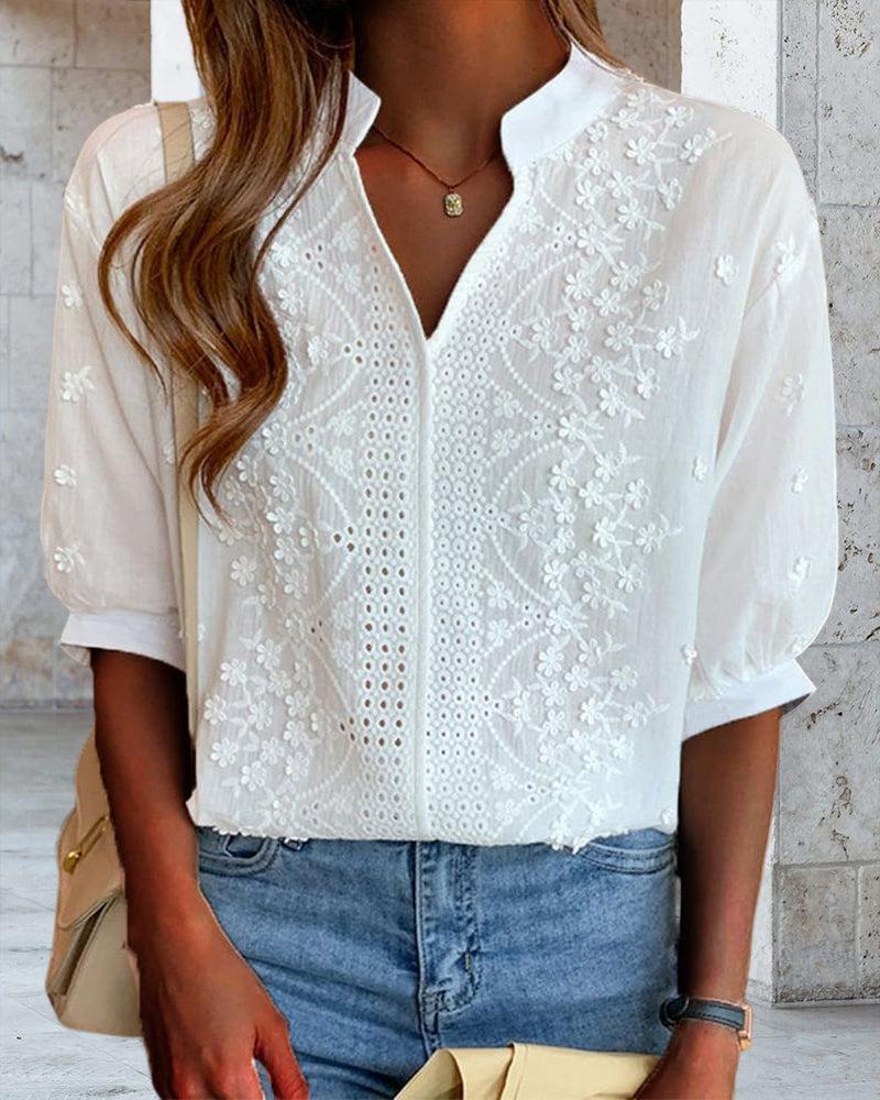 Emelia Blouse for Women – Elegant Top with Puff Sleeves & Comfortable Cut